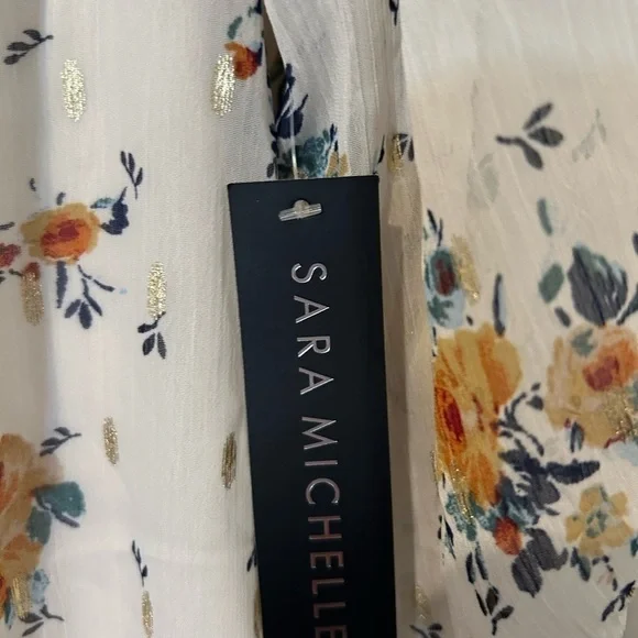 NWT Sara Michelle Floral Chiffon Fully Lined Top - Picture 6 of 8